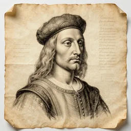 ancient information about pepe drawn by leonardo davinci in papyrus paper, sketch, detailed, hyper realistic