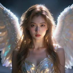 closeup portrait art of female angel, art by alessio albi 8 k ultra realistic, angel wings, lens flare, atmosphere, glow, detailed, intricate, full of colour, led lighting, trending on artstation, 4 k, hyperrealistic, focused, extreme details, unreal engine 5, masterpiece