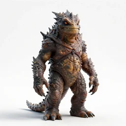 rugged slime creature, cinematic studio photo, full body, standing, isolated on a pure white background, centered, whole figure in frame, sharp focus, studio lighting