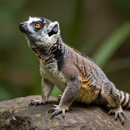 a reptilian lizard - lemur - hybrid, animal photography