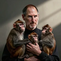 steve joobs as blobs of a monkey