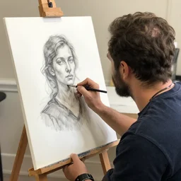 artist drawing an artist drawing an artist drawing an artist,