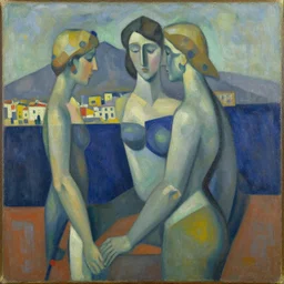 oil on canvas of naples by harold weston, american modernist painter