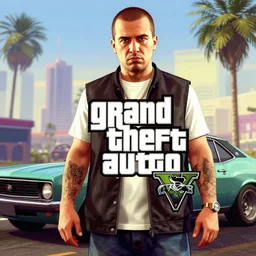Pewdiepie in Grand Theft Auto 5 cover art, epic, 4k resolution, extremely detailed, very sharp, artstation, digital art, vibrant,