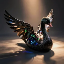 razer swan with gaming leds in feathers