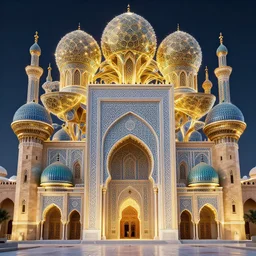 islamic cairo architectural facades through 3 d fractals, intricate, ornate, volumetric lighting, unreal engine, mandelbulb