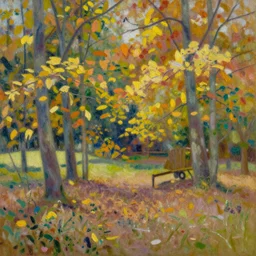 Beginning of Autumn, Impressionism, oil painting