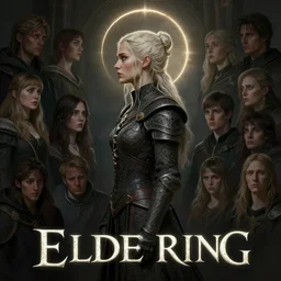 ( side profile ) concept art by thomas blackshear, imogen poots as neo - gothic elden ring templar, light halo, matte painting, extremely emotional, realistic shaded lighting poster by hsiao ron chen, artgerm, lawren harris, eve ventrue, magali villeneuve, jeremy lipkin, rob rey, christophe vacher