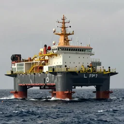 photography of a fpso, ultra detailed, 8 k, cinematic lighting, natural background, trending on artstation, rough seas