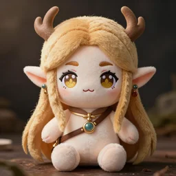 fumo plush of a cute elven ranger, anime girl, fumo