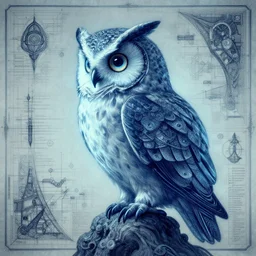 owl wizard, in the style of Greg Broadmore and Arthur Rackham and Moebius,trending on artstation, light lighting side view,digital art,surrealism ,macro,blueprint ,vaporwave ,
