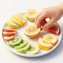 Jinga game using sliced fruits