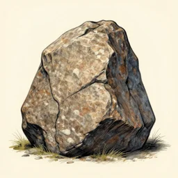 A fantastic drawing of a rock, digital art