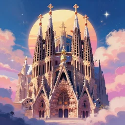 chatedral in heaven,retrowave art,trending on art station