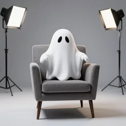casper the ghost on an area chair studio lighting