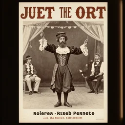 Poster of a bearded lady circus show in the 19th century, 1900s photography