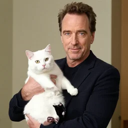 Bryan Cranston holding a kitty, photo