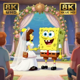 spongebob, marrying, ceremony, concept art, generated by artificial intelligence, 8K UHD, trending on artstation, extremely detailed