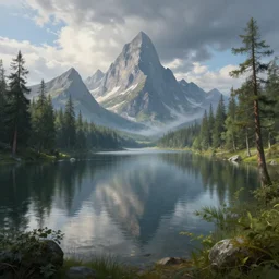 lake landscape, fantasy, highly detailed, art by greg rutkowski