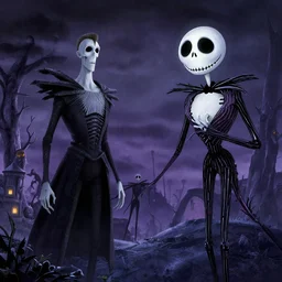 a night landscape background, day of the tentacle, eyvind earle, h r giger, nightmare before christmas