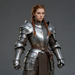 female dwarf fighter in full plate armor| d&d | Wayne Reynolds | braided hair