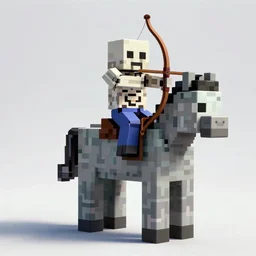minecraft skeleton using a bow while riding a zombie horse