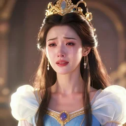 portrait of wonderful princess, crying, glowing, ornate and intricate, jaw dropping, dynamic lighting, intricate and detailed, 4 k octane render