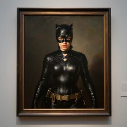 chris hemsworth as catwoman, museum painting by rembrandt