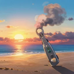 a wholesome animation key shot of a cute empty florida beach sunset backlighting, studio ghibli, pixar and disney animation, sharp, rendered in gouache painting, anime gouache key art by greg rutkowski, bloom, dramatic, dynamic lighting