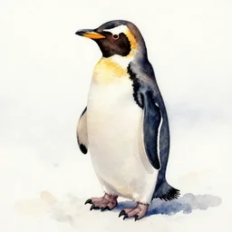 Watercolor painting of a penguin