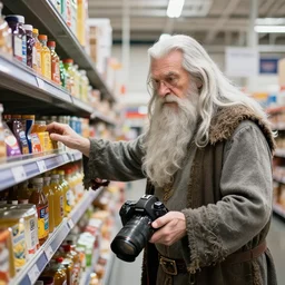 gandalf buy groceries at cosco, photo, dslr