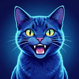 a monochromatic vector based illustration of a grinning cat, by sachin teng and loish, vibrant, neon, vector art, award winning, stunning, trending on art station, highly detailed