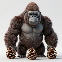 a pinecone gorilla monster, 4 k, 8 k, super detailed, masterpiece, trending on art station, highly detailed, full hd, kentaro miura art style