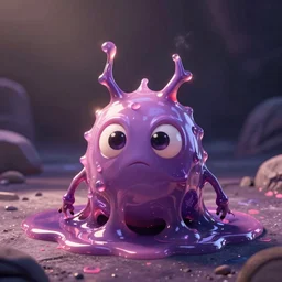 a toxic ooze creature in a pixar artstyle, adorable and whimsical,, fantasy, elegant, digital painting, artstation, unreal engine, octane render, concept art, matte, sharp focus, vibrant colors, high contrast, illustration, art by james jean and philippe druillet and justin gerard