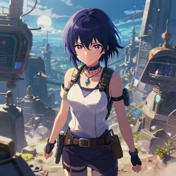 4k solarpunk wallpaper, anime style