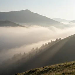landscape photography of ciucas by marc adamus, morning, mist, rays of light, beautiful