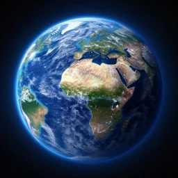 ultra realistic art of a earth like world, ambient lighting, photorealistic, blue atmosphere