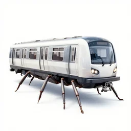insectoid metro train with many legs of insects