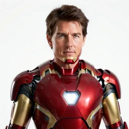 still photo of tom cruise as iron man, highly detailed, intricate, photorealistic portrait, bright studio setting, dramatic lighting, crisp quality and light reflections, unreal engine 5 quality render