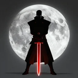 the evil moon is holding a Jedi red sword in its hands character artstation