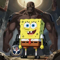 spongebob as a titan in attack on titan, in the style of attack on titan