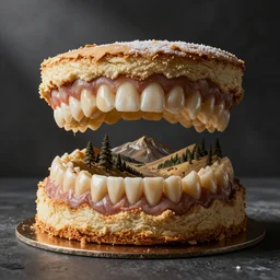 a cake made of teeth