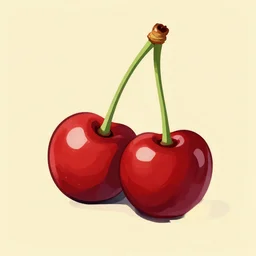 a perfect red brewster cherry, 7 0 s style, pop art, trending on artstation