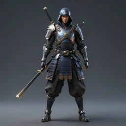 full body shot of a cyber samurai hyperdetailed award winning masterpiece,trending on artstation