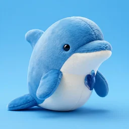 a plush doll of a happy dolphin, 8 k