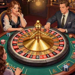detailed illustration of a casino roulette by alena aenami and annato finnstark