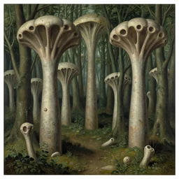 the forest of giant diatoms by hans baldung, trending on artstation