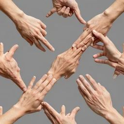 a pattern of detailed human hands