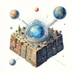 a growing block universe, hard sci fi, illustration of a speculative cosmological model, by jim burns