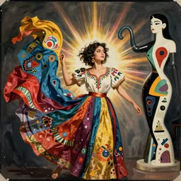 nobody realizes that some people expend tremendous energy merely to be normal. flowing fabric, mexican fashion, gum bichromate photography, pop art surrealism, lowbrow, haute couture, rubberhose animation style, nouveau realisme decollage, contemporary sculpture